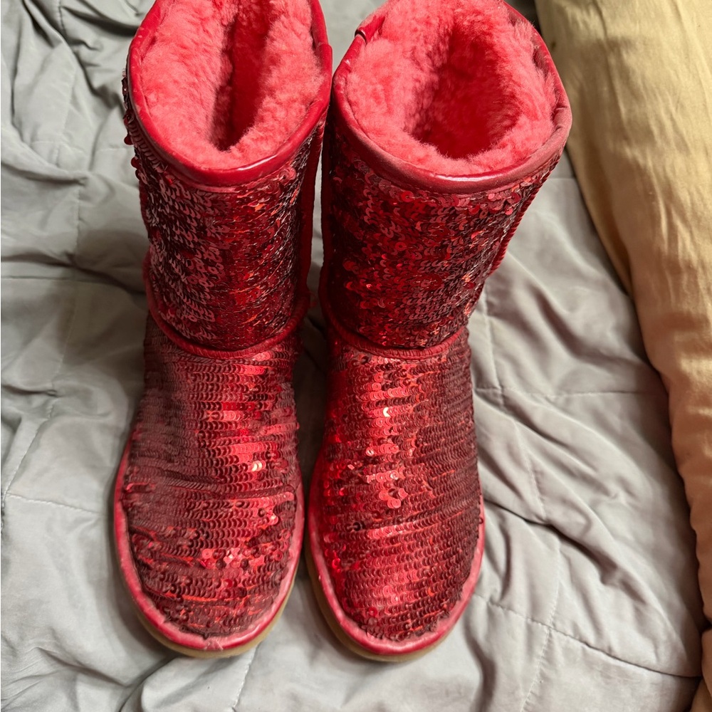 UGG Red Sequin Winter Boots
